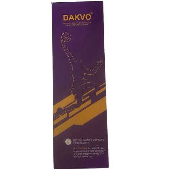 DAKVO Orthotic Curve Design Sport Shoe Insole "M" Hard Arch Support Trimmable - Picture 2 of 9